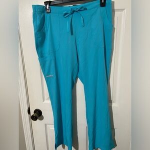 Skechers scrub pants in teal blue